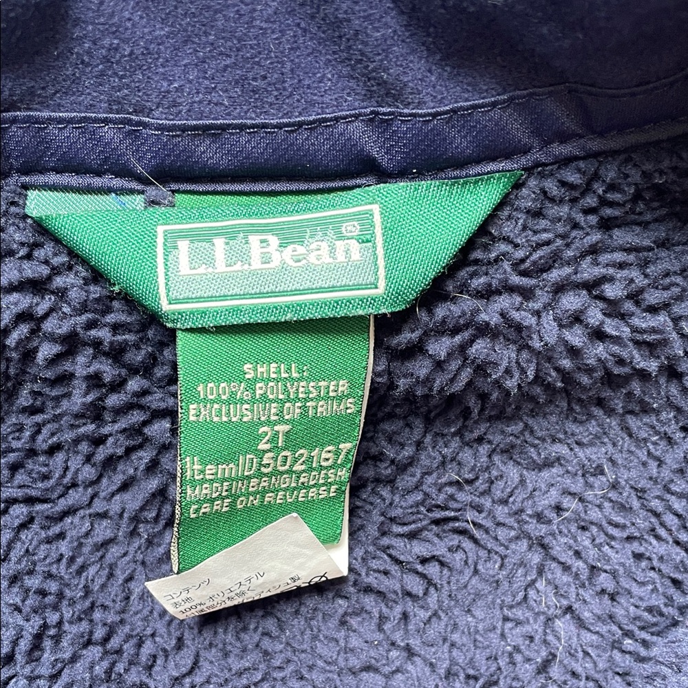 LL Bean. 2T. Weather resistant shell and fleece liner. Blue. - Picture 2 of 7